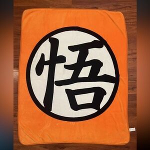 Funimation Dragon‎ Ball Z Goku’s Kanji Symbol Orange Fleece Throw Blanket